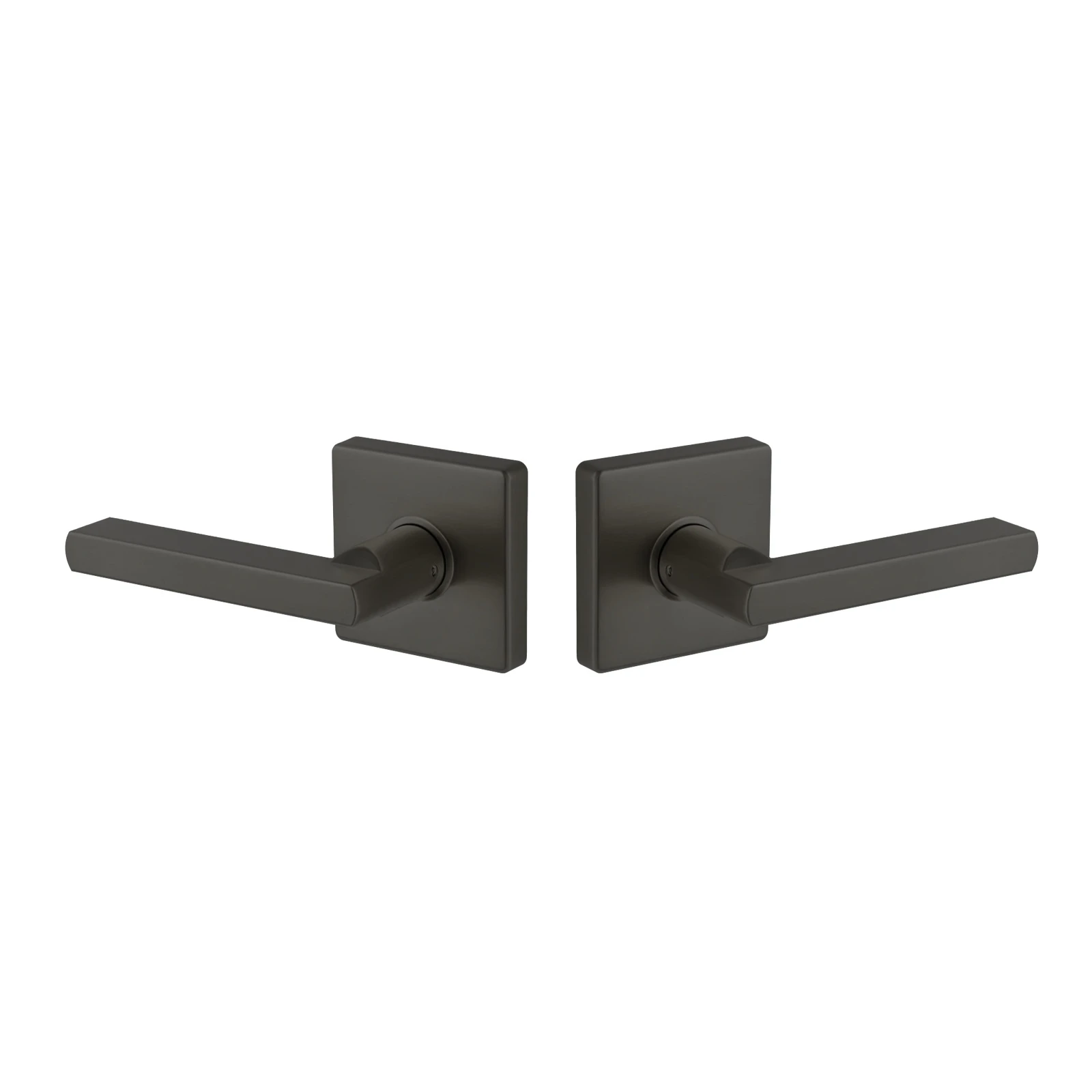 Clapton lever and square rosette in Matte Black