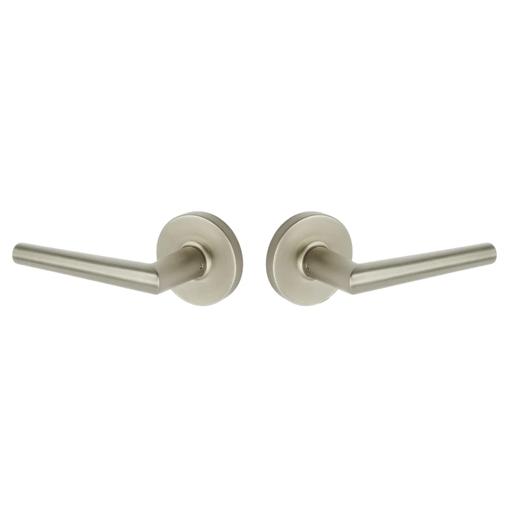 Lennon lever with round rosette in Satin Nickel